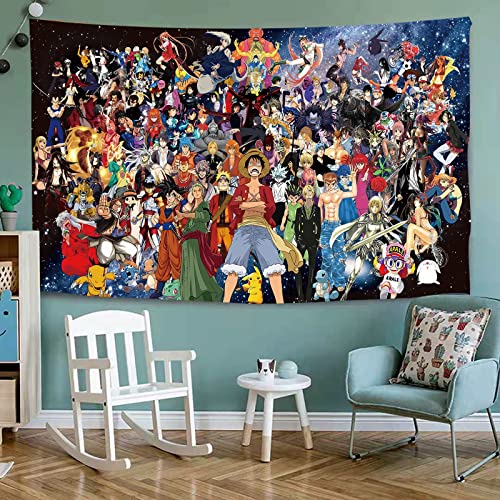 Timimo Anime Poster Tapestry - Decorations - Japanese Backgrounds - Anime Peripherals, Wall Art Decorative Scrolls, Metal Posters, Dorm Bedroom And Christmas Gifts 60x80in (Anime Tapestry 4)