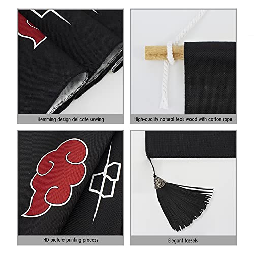 DigiTizerArt Hanging Poster Canvas Wall Art Banner Manga Series | Wall Hanging Tapestry Decoration For Anime Fans | 33 x 135 cm (leaf village symbol)