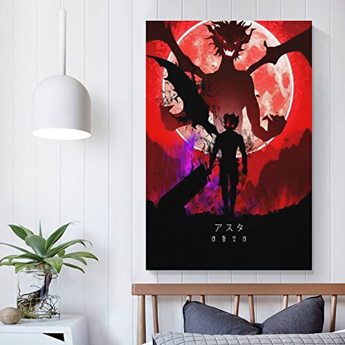 Black Clovers Anime Posters Cool Posters Boys Girls Room Dorm Aesthetic Decor Wall Art Wall Art Paintings Canvas Wall Decor Home Decor Living Room Decor Aesthetic 16x24inch(40x60cm) Unframe-style