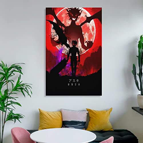 Black Clovers Anime Posters Cool Posters Boys Girls Room Dorm Aesthetic Decor Wall Art Wall Art Paintings Canvas Wall Decor Home Decor Living Room Decor Aesthetic 16x24inch(40x60cm) Unframe-style