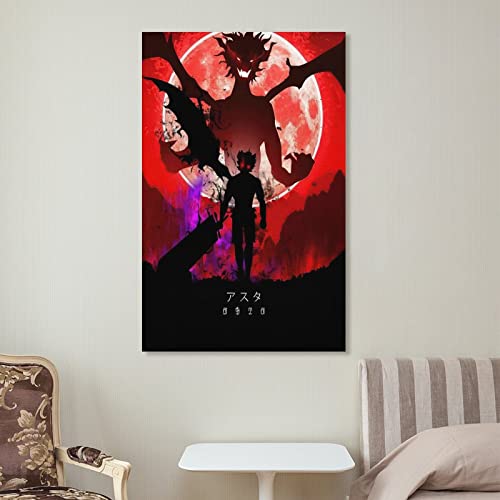 Black Clovers Anime Posters Cool Posters Boys Girls Room Dorm Aesthetic Decor Wall Art Wall Art Paintings Canvas Wall Decor Home Decor Living Room Decor Aesthetic 16x24inch(40x60cm) Unframe-style