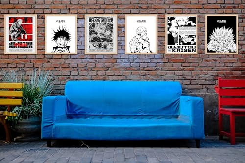 Ouroboros Art & Design - Sorcery Showdown: Jujutsu Kaisen Anime Poster Set - Jujutsu Kaisen Anime Manga Posters Yuji Itadori - 6 Pieces - 8x10'' Inch - Unframed