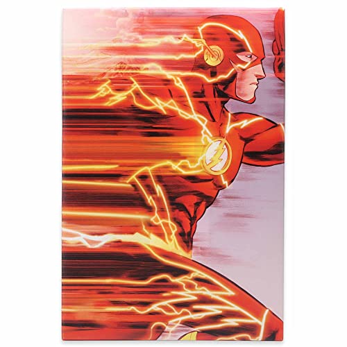 Open Road Brands DC Comics The Flash in Action Gallery Wrapped Canvas Wall Decor - The Flash Wall Art for Man Cave or Movie Room