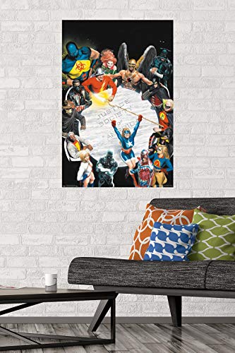 Trends International DC Comics - The Justice Society of America - Table Meeting Wall Poster, 22.375" x 34", Premium Unframed Version