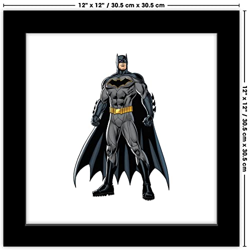 Trends International Gallery Pops DC Comics Batman - Gotham Hero Wall Art Wall Poster, 12" x 12", Black Framed Version