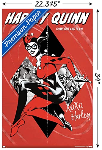 Trends International DC Comics - Harley Quinn - Come Out And Play Wall Poster, 22.375" x 34", Premium Unframed Version