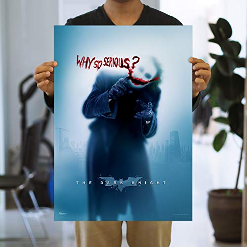 MIGHTYPRINT DC Comics - The Dark Knight – Joker - Why So Serious - Heath Ledger - Durable 17" x 24 Wall Art - NOT Made of Paper - Officially Licensed Collectible