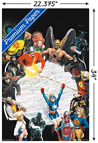 Trends International DC Comics - The Justice Society of America - Table Meeting Wall Poster, 22.375" x 34", Premium Unframed Version