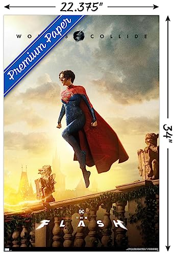 Trends International DC Comics Movie The Flash - Supergirl Flying One Sheet Wall Poster, 22.375" x 34", Premium Unframed Version