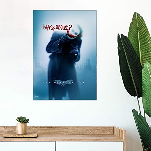 MIGHTYPRINT DC Comics - The Dark Knight – Joker - Why So Serious - Heath Ledger - Durable 17" x 24 Wall Art - NOT Made of Paper - Officially Licensed Collectible