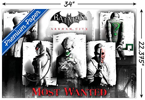 Trends International DC Comics VIdeo Game - Arkham City - Most Wanted Wall Poster, 22.375" x 34", Premium Unframed Version