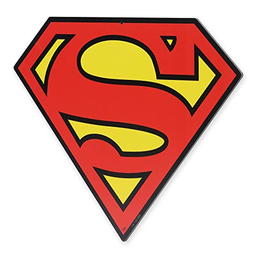 DC Comics Superman Logo Metal Sign - Fun Superman Wall Art for Man Cave, Bedroom or Movie Room
