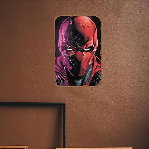 Red Hood Comic Poster Metal Tin Sign Wall Decor Signs,Retro Art Decor Metal Plaque Art 8x12 Inch