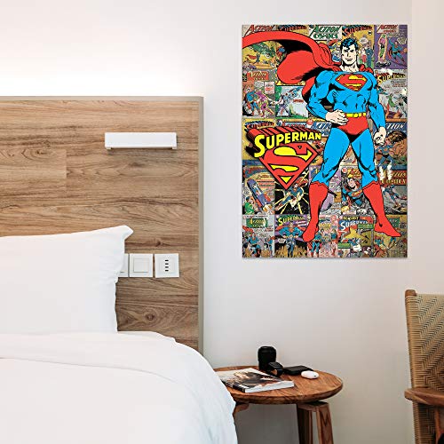 MIGHTYPRINT DC Comics - Superman - Classic Comic Book Collage - Justice League - Durable 17” x 24 Wall Art – NOT Made of Paper – Officially Licensed Collectible