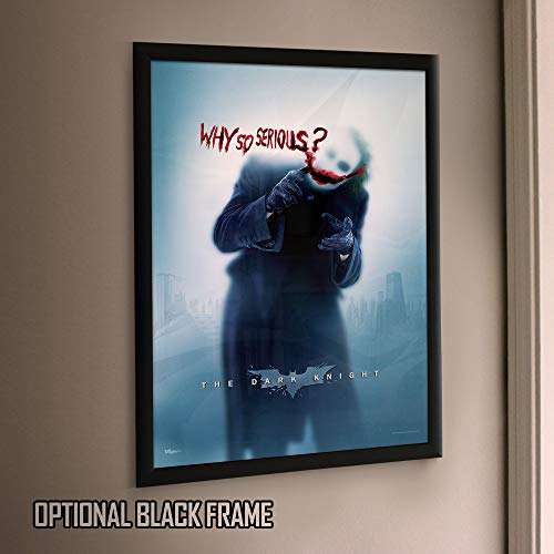 MIGHTYPRINT DC Comics - The Dark Knight – Joker - Why So Serious - Heath Ledger - Durable 17" x 24 Wall Art - NOT Made of Paper - Officially Licensed Collectible