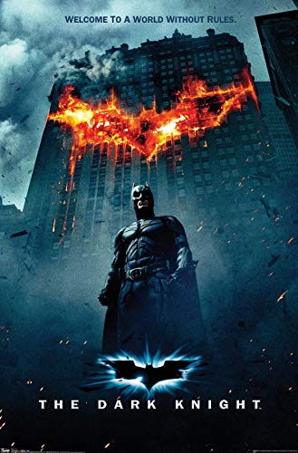 Trends International DC Comics Movie - The Dark Knight - Batman Logo on Fire One Sheet Wall Poster, 22.375" x 34", Premium Unframed Version