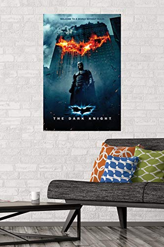 Trends International DC Comics Movie - The Dark Knight - Batman Logo on Fire One Sheet Wall Poster, 22.375" x 34", Premium Unframed Version