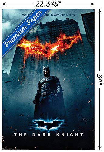 Trends International DC Comics Movie - The Dark Knight - Batman Logo on Fire One Sheet Wall Poster, 22.375" x 34", Premium Unframed Version