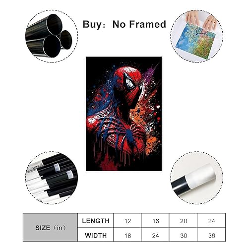 Spider Poster Man Hero Movie Poster Canvas Poster Unframe:16x24inch(40x60cm)