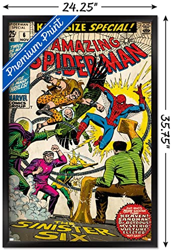 Trends International Marvel Comics - Spider-Man - Amazing Spider-Man #6 Wall Poster, 22.375" x 34", Black Framed Version