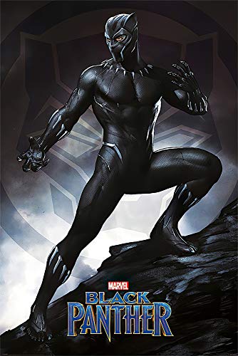 Black Panther - Marvel Movie Poster/Print (Stance) (Size: 24 inches x 36 inches) (Black Poster Hanger)