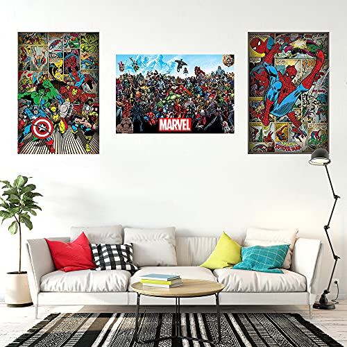 Marvel Comics Retro Posters - 3 Piece Poster Set #2 (Spider-Man, The Heroes & All Marvel Characters) (Size: 24" x 36" each)