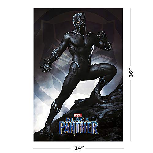 Black Panther - Marvel Movie Poster/Print (Stance) (Size: 24 inches x 36 inches) (Black Poster Hanger)