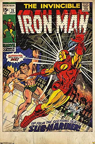Trends International 24X36 Marvel Comics - Iron Man - Cover #25 Wall Poster, 24" x 36", Premium Unframed Version