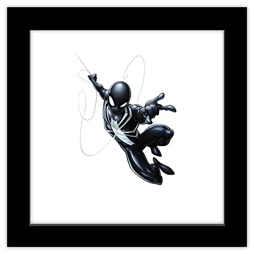 Trends International Gallery Pops Marvel Comics Spider-Man - Black Costume Spider-Man Wall Art Wall Poster, 12" x 12", Black Framed Version