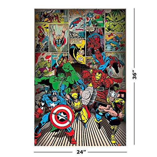 Marvel Comics Retro Posters - 3 Piece Poster Set #2 (Spider-Man, The Heroes & All Marvel Characters) (Size: 24" x 36" each)