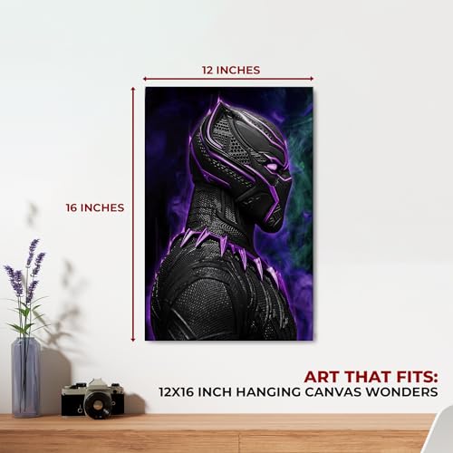 MAVIS PRINT Black Panther Canvas Wall Art 12x16 inches Marval Wall Decor | HD Printed & Wooden framed wall art | Modern Wall Decor for Bedroom, Living Room, Office, Kids Room | Made in USA