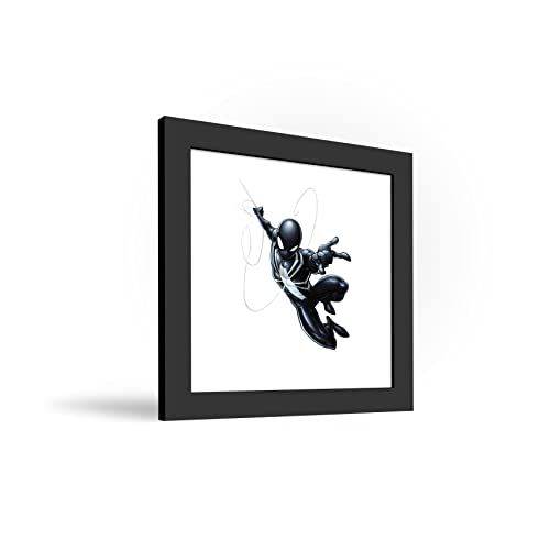 Trends International Gallery Pops Marvel Comics Spider-Man - Black Costume Spider-Man Wall Art Wall Poster, 12" x 12", Black Framed Version