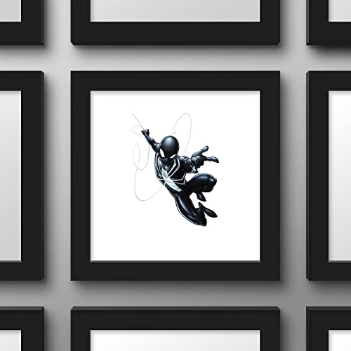 Trends International Gallery Pops Marvel Comics Spider-Man - Black Costume Spider-Man Wall Art Wall Poster, 12" x 12", Black Framed Version