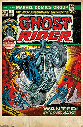 Trends International Marvel Comics-Ghost Rider-Cover #1 Wall Poster, 22.375" x 34", Premium Unframed Version