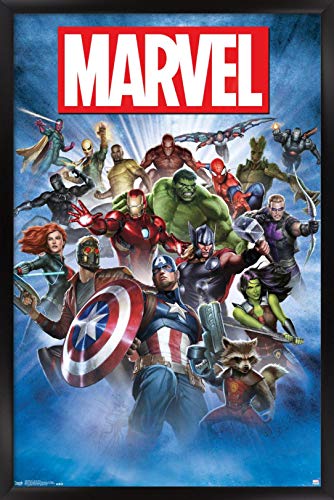 Trends International Marvel Comics - Group Shot Wall Poster, 22.375" x 34", Black Framed Version