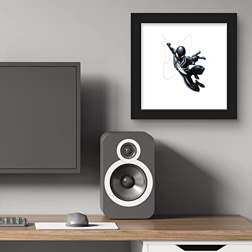 Trends International Gallery Pops Marvel Comics Spider-Man - Black Costume Spider-Man Wall Art Wall Poster, 12" x 12", Black Framed Version