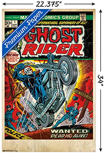 Trends International Marvel Comics-Ghost Rider-Cover #1 Wall Poster, 22.375" x 34", Premium Unframed Version