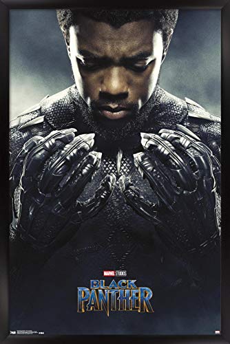 Trends International Marvel Cinematic Universe Black Panther - One Sheet Wall Poster, 22.375" x 34", Black Framed Version
