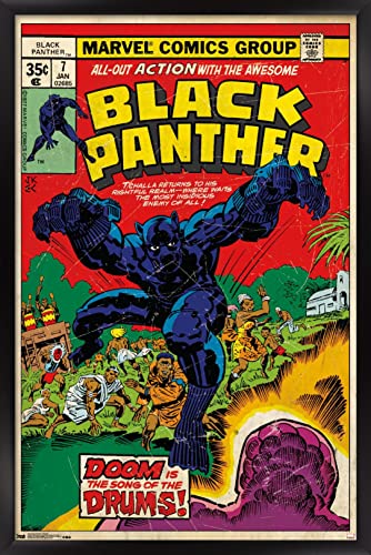 Trends International Marvel Comics Panther-Cover #7 Wall Poster, 14.725" x 22.375", Black Framed Version