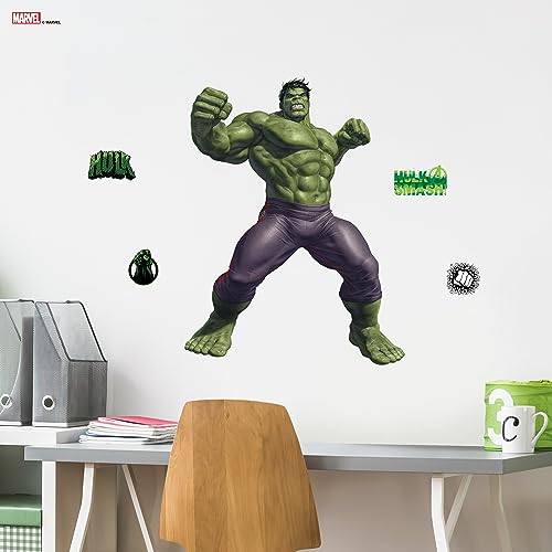 Wall Palz Marvel The Incredible Hulk Wall Decals - Hulk Wall Decor with 3D Augmented Reality Interaction - 25" Hulk Stickers - Marvel Legends Room Decor