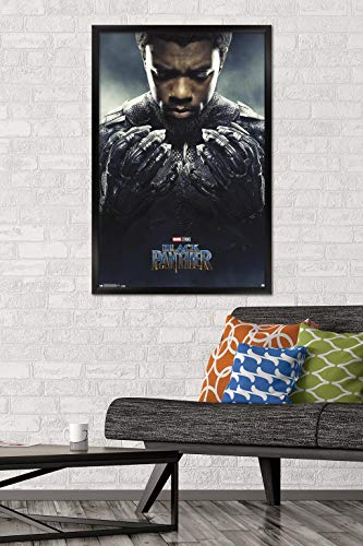 Trends International Marvel Cinematic Universe Black Panther - One Sheet Wall Poster, 22.375" x 34", Black Framed Version