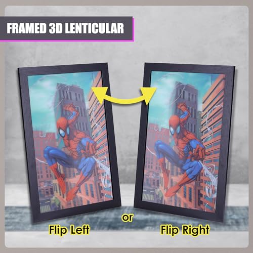 POP Creations Spider-Man Wall Decor, 13x19-Inch 3D Spider-Man Marvel Decor, Ready-to-Hang Marvel Wall Decor, Framed Superhero Wall Art, and Spider-Man Room Decor for Boys