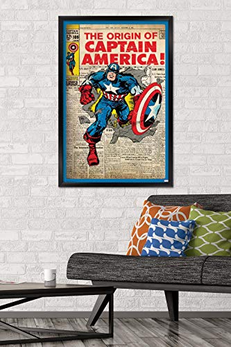 Trends International 24X36 Marvel Comics - Captain America - The Original Wall Poster, 24" x 36", Black Framed Version