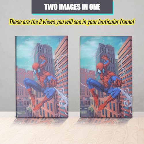 POP Creations Spider-Man Wall Decor, 13x19-Inch 3D Spider-Man Marvel Decor, Ready-to-Hang Marvel Wall Decor, Framed Superhero Wall Art, and Spider-Man Room Decor for Boys