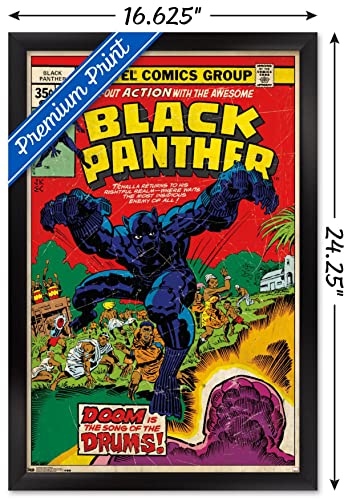Trends International Marvel Comics Panther-Cover #7 Wall Poster, 14.725" x 22.375", Black Framed Version