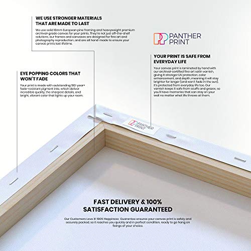 Panther Print, Canvas Wall Art, Yoda and the Hulk Comic Book Movie, Avengers Superhero Picture Prints, Print for Special Occasions (76x51cm)