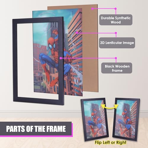 POP Creations Spider-Man Wall Decor, 13x19-Inch 3D Spider-Man Marvel Decor, Ready-to-Hang Marvel Wall Decor, Framed Superhero Wall Art, and Spider-Man Room Decor for Boys