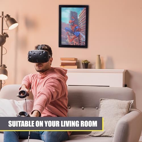 POP Creations Spider-Man Wall Decor, 13x19-Inch 3D Spider-Man Marvel Decor, Ready-to-Hang Marvel Wall Decor, Framed Superhero Wall Art, and Spider-Man Room Decor for Boys