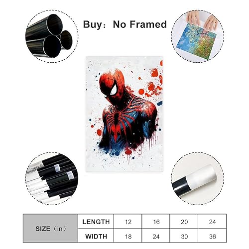 Spider Poster Man Hero Movie Poster (3) Canvas Poster Unframe:12x18inch(30x45cm)