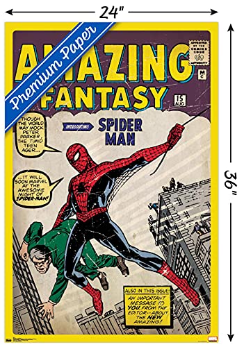Trends International 24X36 Marvel Comics-Spider-Man-Cover Wall Poster, 24" x 36", Premium Unframed Version, Bedroom